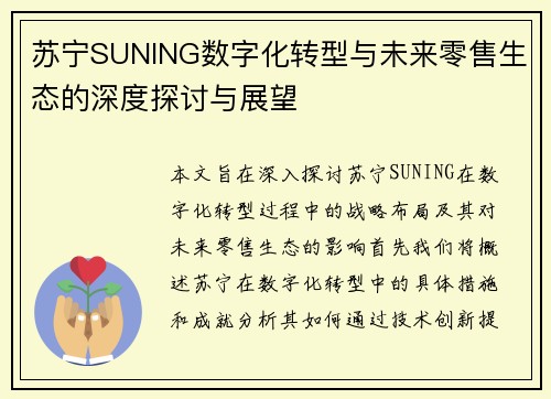 苏宁SUNING数字化转型与未来零售生态的深度探讨与展望